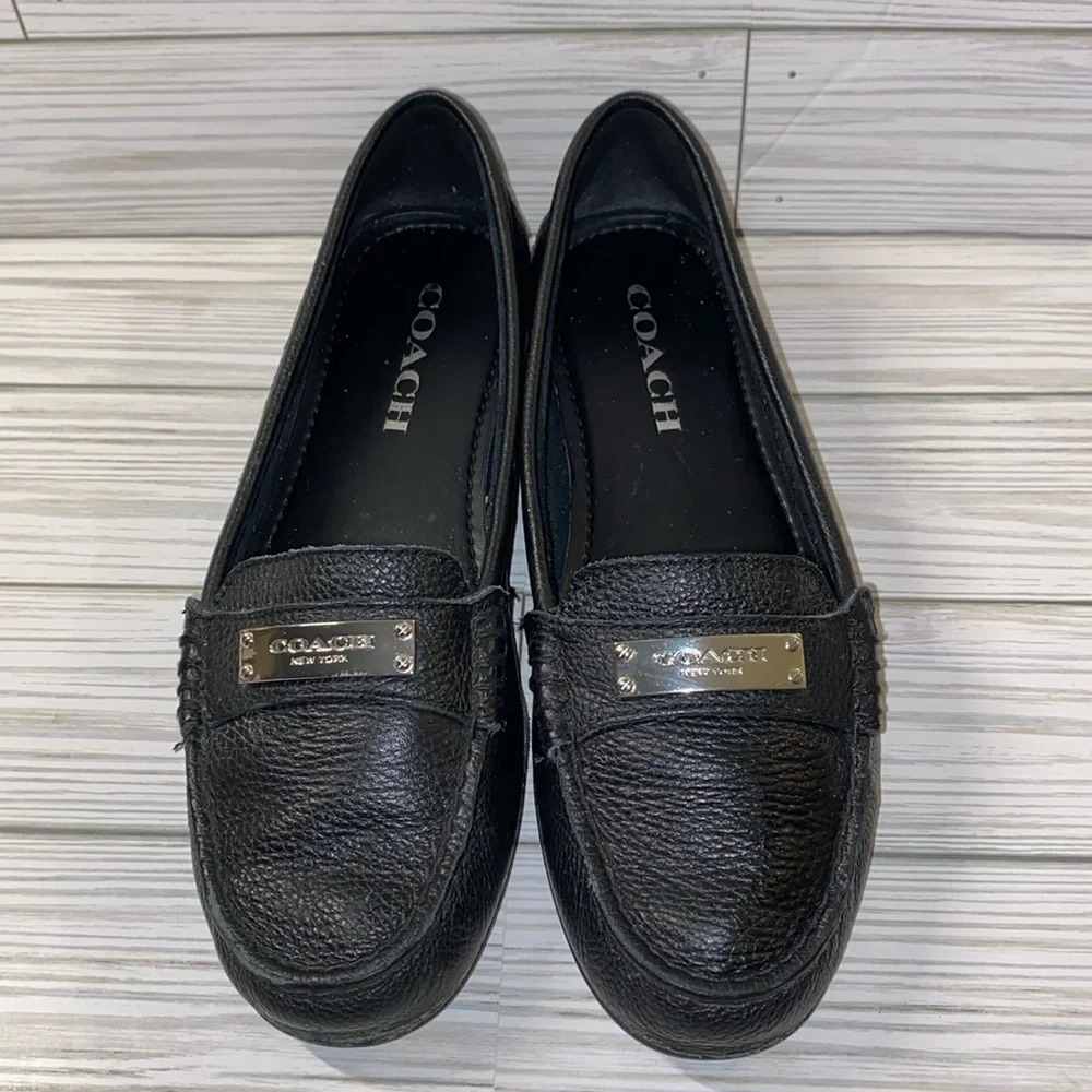 Coach Black Leather Loafers